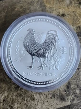 2005 Australia $10 Lunar Year of the Rooster 10 Oz .999 Silver Coin! Mint Cond!