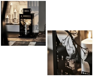 IKEA KUSTFYR Lantern For Pillar Candle In/out Black 17 ¼