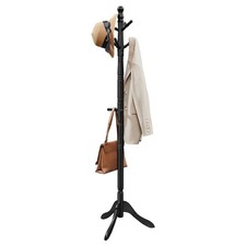 VASAGLE Solid Wood Coat Rack and Stand, Free Standing Hall Coat Tree with 10 ...
