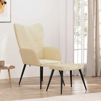 Relaxsessel Mit Hocker Stoff Creme Sessel Liegesessel Wohnzimmer