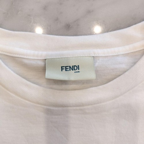 USED FENDI 12+ LOGO T-SHIRT, COTTON, WHITE GOOD - Afbeelding 3 van 8