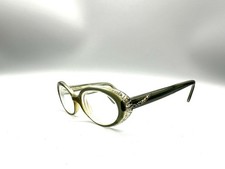 40s Vintage Diamante Oval Cat Eye Glasses Frames Made In France Green
