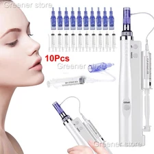 Micro Pen Sensitive Skin Care Wrinkle Removal Gun with 10Pcs 5D Cartridges Tips