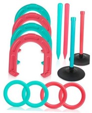 Giant Horseshoe Game Set for Adults and Family 10" Oversized Lawn Toss Game