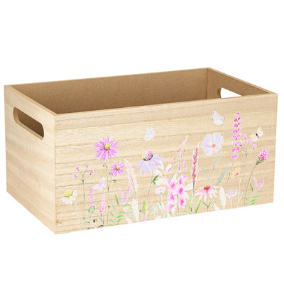 Kleine Holzbox Blumen Schmetterling Deko 30x18cm