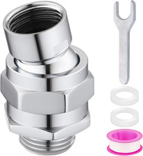 Brass Shower Head Swivel Adapter 360 Adjustable Arm Connector Chrome