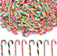 120pc Christmas Mini Candy Cane Bulk Set Fake Plastic Ornaments Xmas Craft Decor