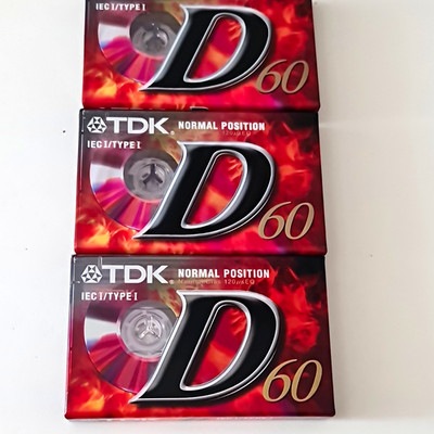 TDK D60 3x Audio-Kassette 60 min IEC I/Type I Normal Position D-60EB