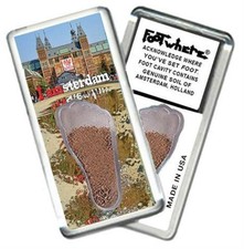Amsterdam FootWhere® Souvenir Fridge Magnet. Made in USA