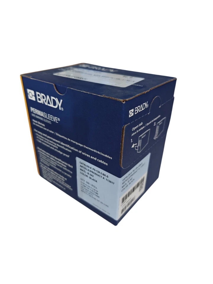 "Mangas de marcado de alambre termorretráctil Brady PermaSleeve [PS-125-2-BK-S] 1/8", núcleo de 3""" Foto 3 de 4
