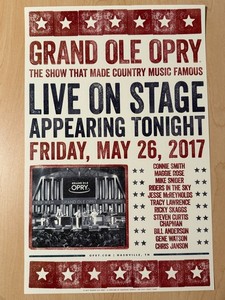 COUNTRY MUSIC POSTER - NASHVILLE - GRAND OLD OPRY - 2017 - ORIGINAL - 11" X 17"