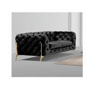 Design Chesterfield Sofa 2-Sitzer Couch Samt Polster Textil Sofas Zweisitzer Neu