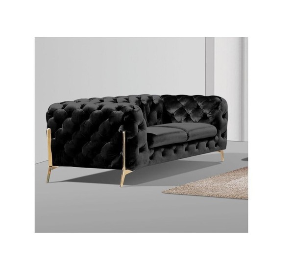 Design Chesterfield Sofa 2-Sitzer Couch Samt Polster Textil Sofas Zweisitzer Neu-image