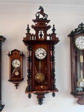 1902 Antique Friedrich Mauthe & Sons 120cm Vienna Walnut Chiming Clock Serviced