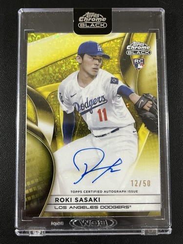 Roki Sasaki [Gold Refractor] #CBA-RS 2025 Topps Chrome Black Autograph card