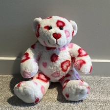 Vintage Build A Bear Valentine's Day Plush Bear White Red and Pink Heart 14  EUC