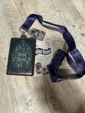 Disney Parks Haunted Mansion ID Holder Lanyard Wallpaper Badge Holder Keychain