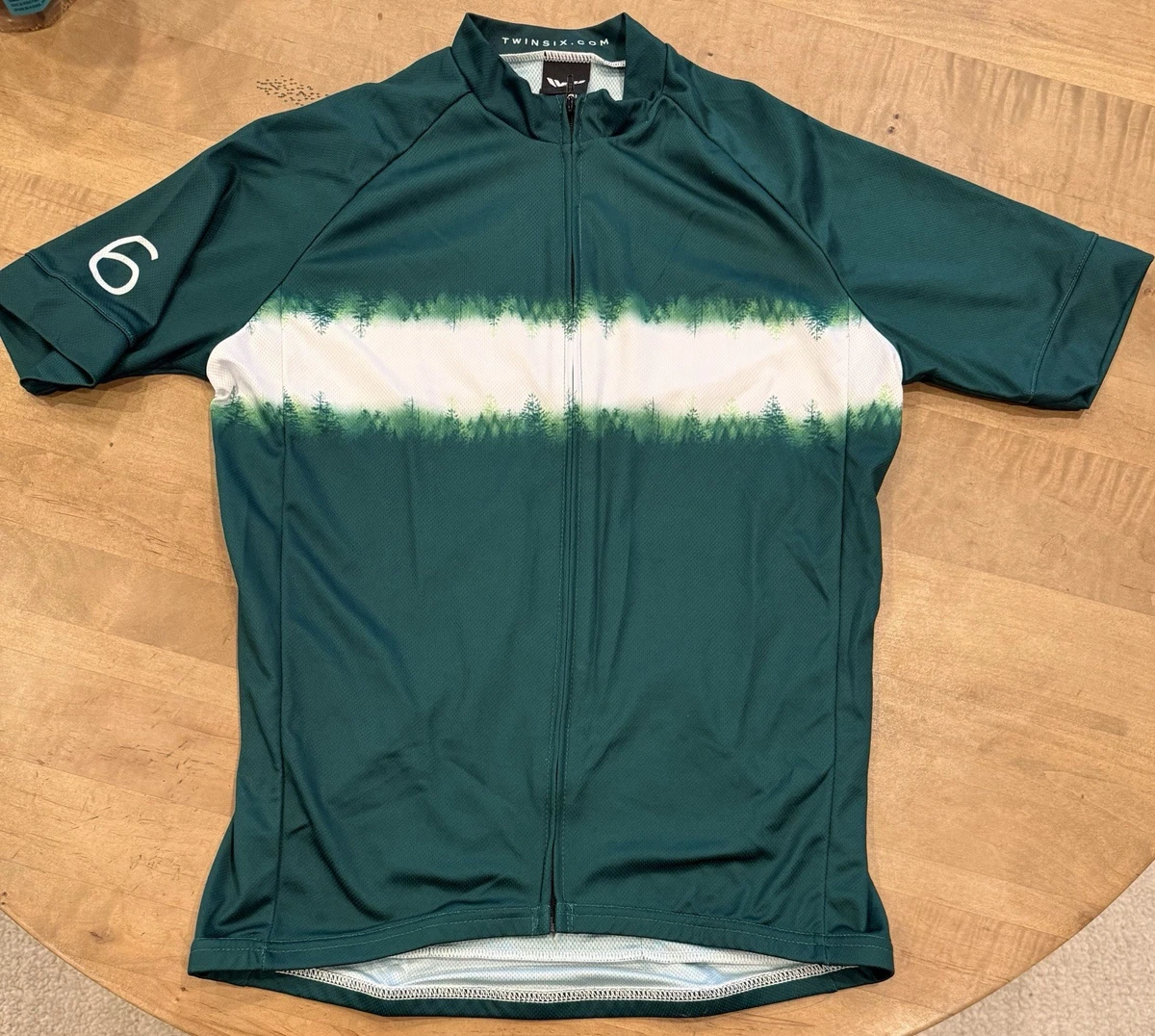 Maillot Cycliste Homme Twin Six - Vert Moyen/noir - Manches Courtes - Taille M - Fabriqué Aux USA