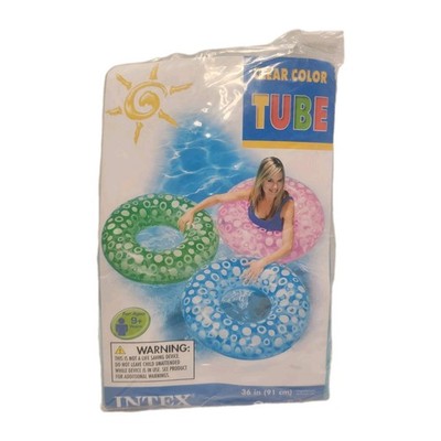 Intex The Wet Set Vinyl Blue Transparent Tube Swim Float NEW 2010 36''