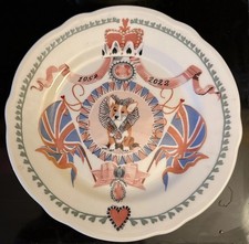 Side Plate Cath Kidston Ditsy Platinum Royal Jubilee 1952 - 2022 8&rdquo;/20cm
