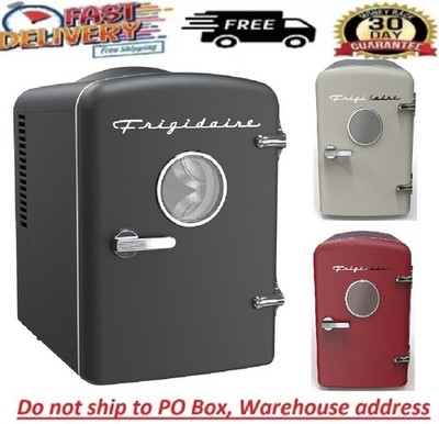 Frigidaire 6 Can Retro Mini Fridge 4L Portable Personal Skincare Cooler Black