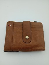 Brown Zip-Around Women's Wallet with Snap Closure and Card Slots