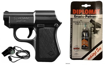 TW1000 CS-Tierabwehr-Gerät Diplomat-Set+Ersatzdose,22ml,Notpfeife !!TOP!!