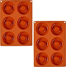 Non-Stick Food-Grade Silicone Donut Pans, Baking Pans, Set of 2
