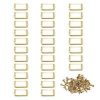 70X33Mm Metall-Etikettenhalter, 30 StüCk FüR Labelrahmen Mit Schrauben, Gelb