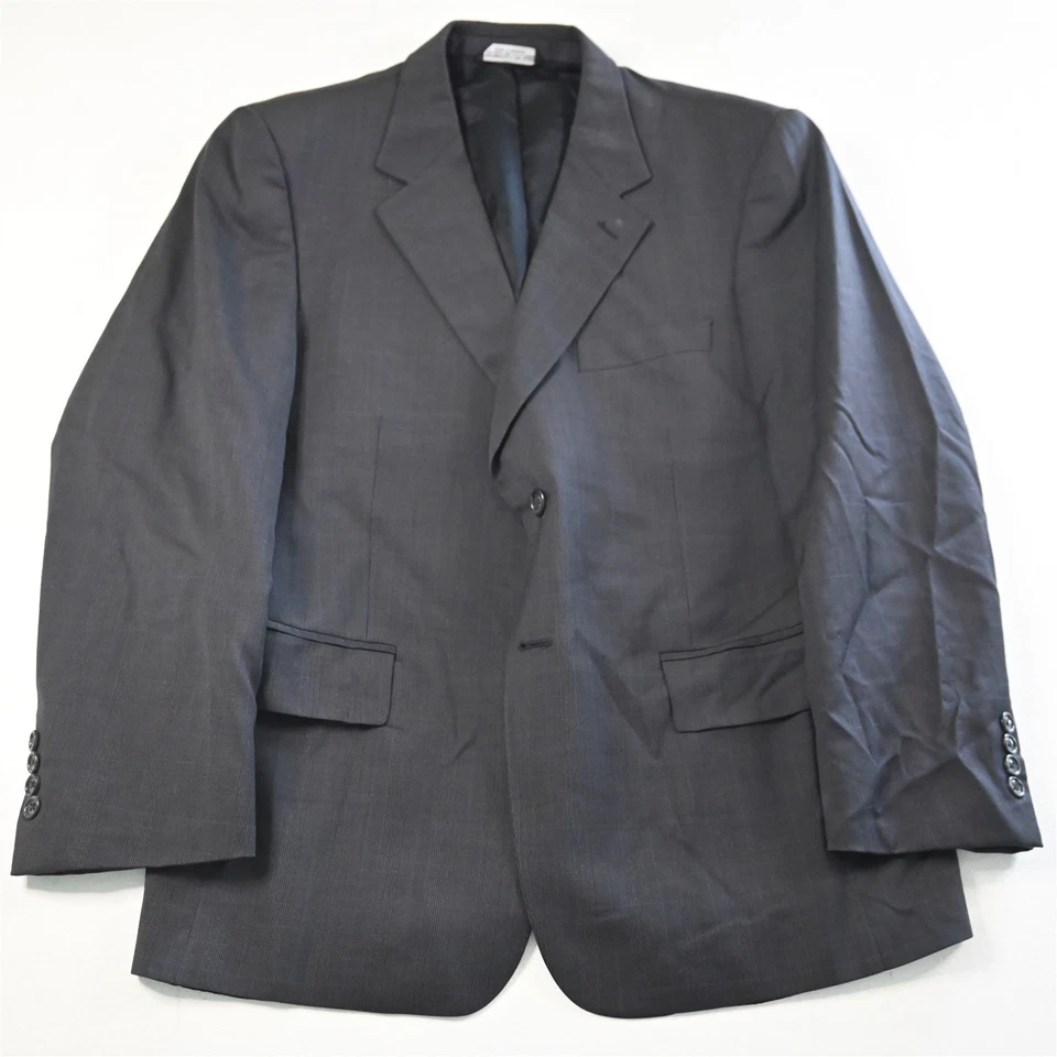 Vtg USA Made 40S 34x30 Gray Glenn Check 100% Wool Mens Jacket Pants Suit - Image 2 of 4