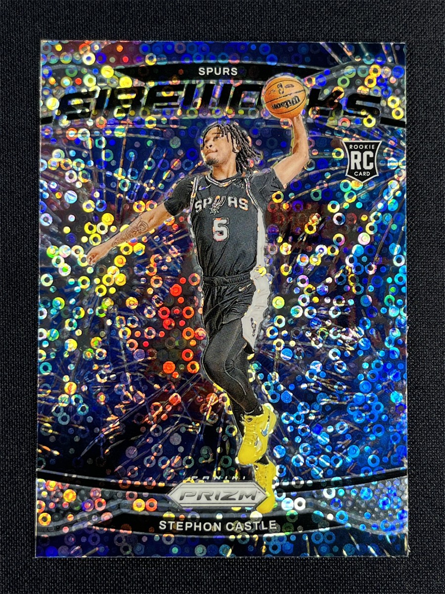 2024-25 Panini Prizm Fast Break Stephon Castle #13 Fireworks Silver Disco RC
