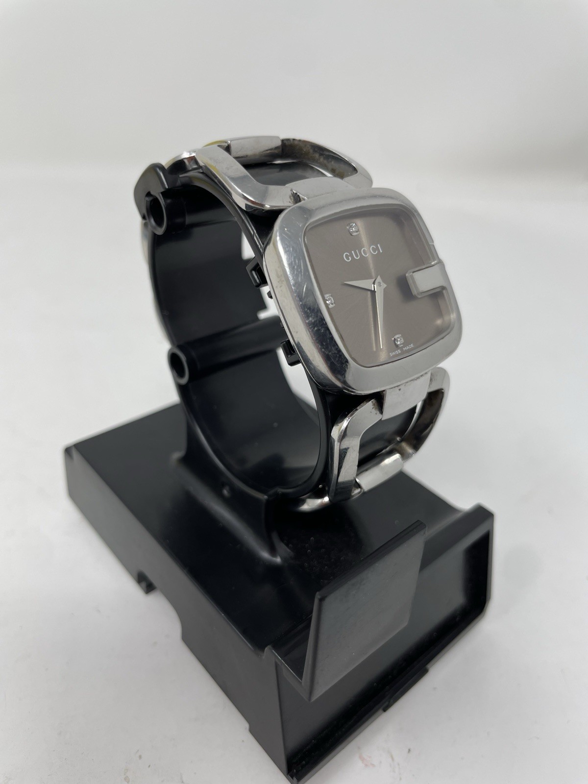 GUCCI YA125401 Silver Tone G-Gucci 125.4 Series Diamond Women's Watch H6