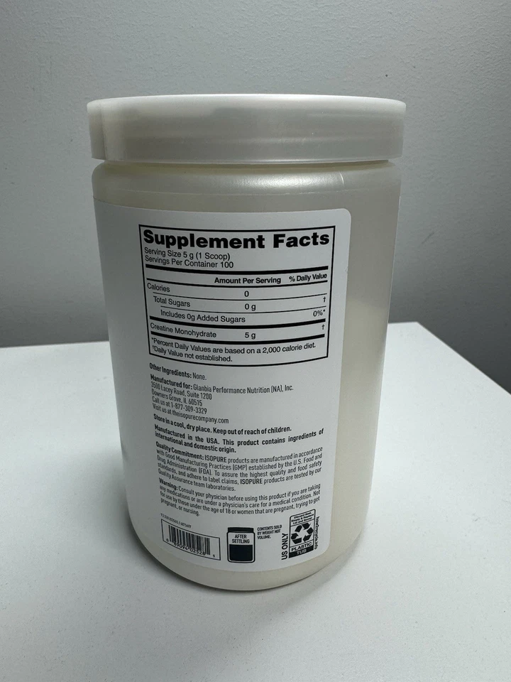 Monohidrato de creatina Isopure 100 % pura en polvo, sin azúcar, sin sabor BB. 6/27 Foto 3 de 3