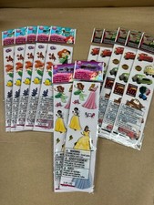 12 Lot Disney Scrapbook Sticker Sets - Little Mermaid, Cars Lightning McQueen