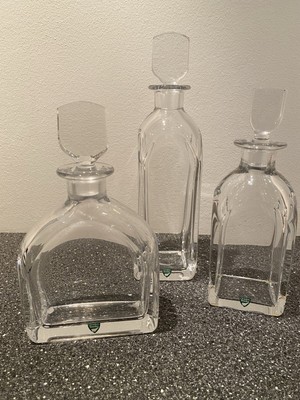 Karaffe Dekanter ORREFORS Set aus 3 Stück Design Edward Hald Zustand sehr gut!