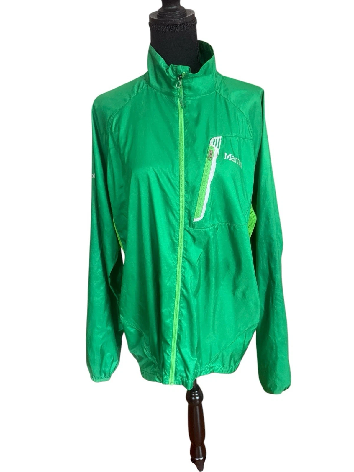 MARMOT Green Jacket, Athletic, Full Zip Size Adult Large Lightweight Windbreaker