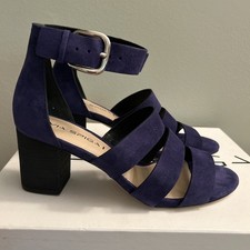 VIA SPIGA 8M EUR 38 Gorgeous Suede Sandals Block Heels Leather Soles NIB NEW