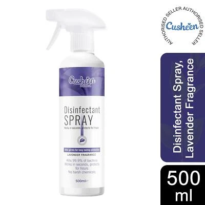 Cusheen Disinfectant Spray Anti-Bacterial All Purpose Lavender Fragrance,2x500ml
