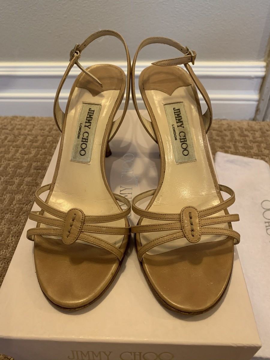 Jimmy Choo Asia Camel Kid Leather Sandal Size 35.5 | eBay