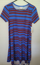 LulaRoe Shirt Dress Short Sleeve Pullover Stripe XS NEW