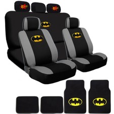 New Ultimate Batman Car Seat Cover Mats Classic Bam Headrest Covers Full Set