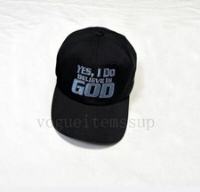 YES I DO BELIEVE IN GOD embroidery cotton cowhide men peaked baseball cap