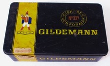 Alte Blechdose Gildemann Zigaretten No 337 leicht Reklame Werbung Blech Dose alt