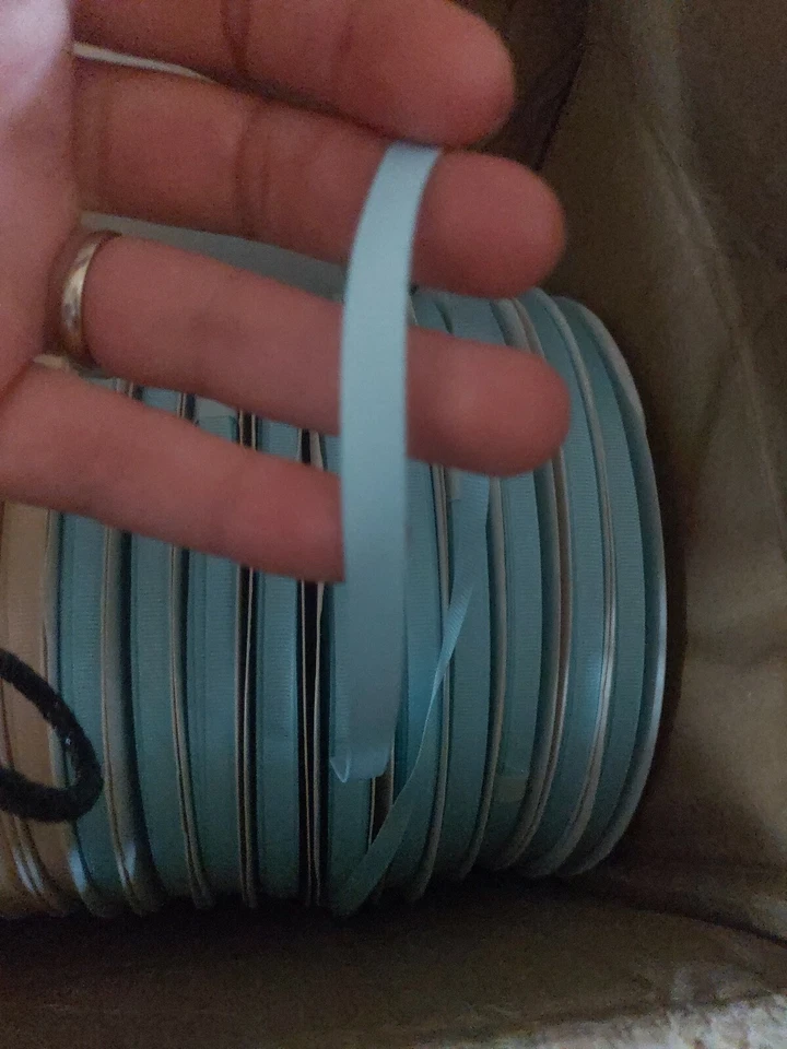 Solid Color Grosgrain Ribbon-100 Yards  light blue 1/4" Inch - Image 2 of 3