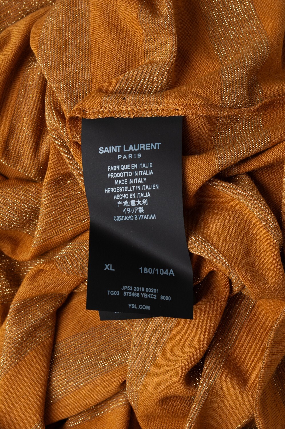 Maglione uomo Saint Laurent Paris originale nuovo senape collo tartaruga taglia XL H4151