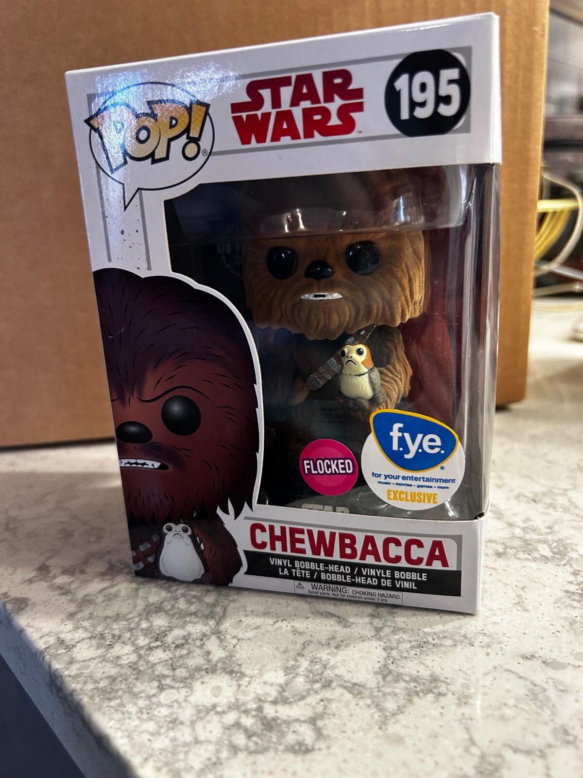 Funko Pop! Vinyl: Star Wars - Chewbacca (W/ Porgs) 195 Flocked F.y.e Exclusive