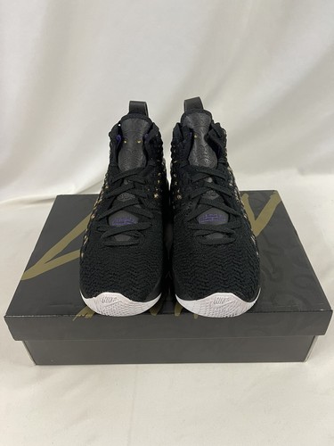 Nike LeBron XVII 17 GS Lakers EP Black Eggplant Amarillo BQ5594-004 Size 6Y - Picture 2 of 8