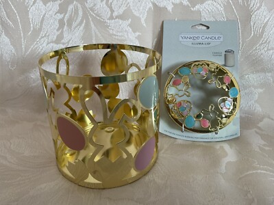Yankee Candle Easter Bunny Metall Glashalter & Illuma Deckel aus USA