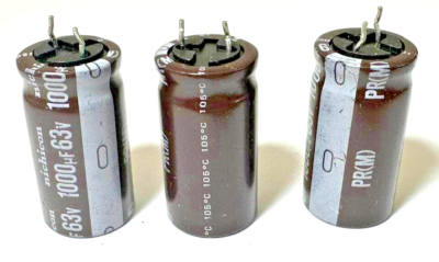 6X - 1000uF @ 63V 105°/ LOW-ESR - NICHICON (UPR) Rad Electrolytic