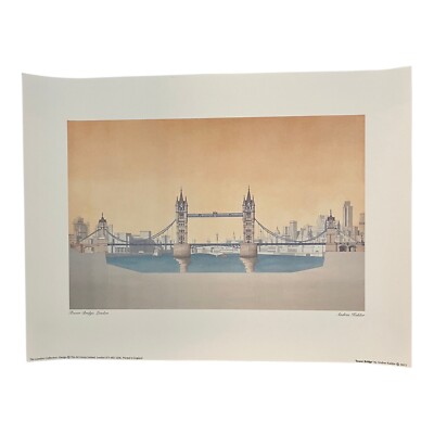 Vintage 90s NEW ''TowerBridgeLondon'' architecture render Poster Andras Kaldor 